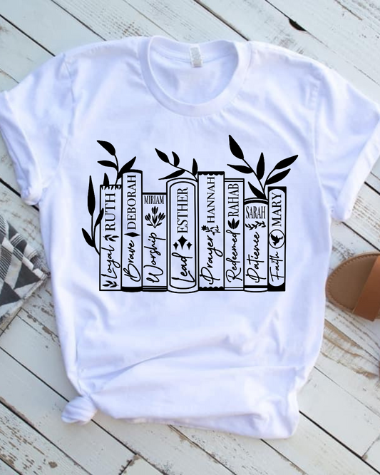 Women of the Bible Book Style T-Shirt