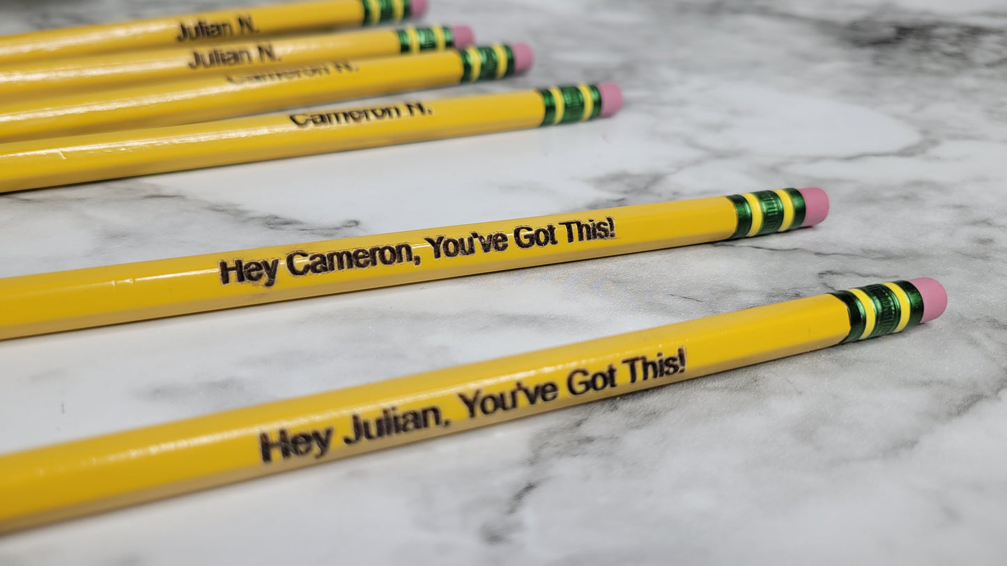 Personalized Engraved Pencils-Set of 12