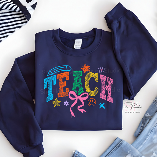 TEACH, colorful coquette * DTF TRANSFER*