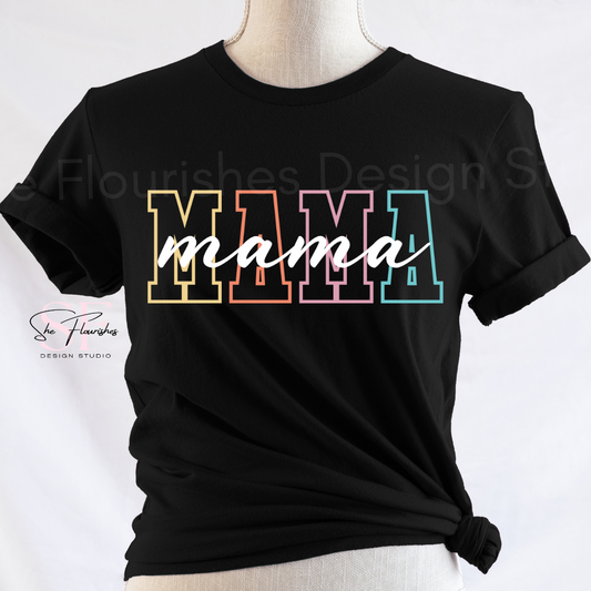 MAMA, colorful cut-out * DTF TRANSFER*